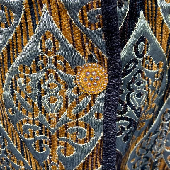 VTG Khangura Reversible Tapestry Jacket Women's Large *UNIQUE ITEM* Brown‎ Gold - Picture 3 of 10